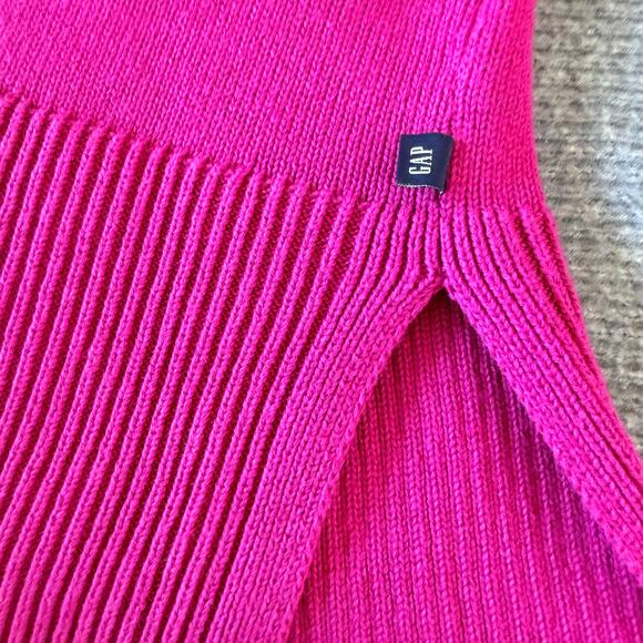 GAP Fuchsia Cotton Crew Neck Sweater Split Hem Women’s XXL - Picture 7 of 7